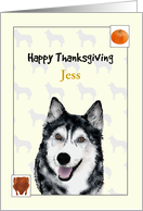 Custom Thanksgiving for Husky Roast Turkey and Pumpkin card