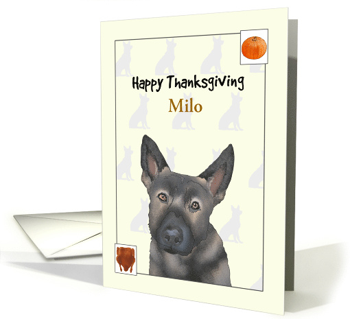 Custom Thanksgiving for German Shepherd Roast Turkey and Pumpkin card