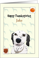 Custom Thanksgiving for Dalmatian Roast Turkey and Pumpkin card
