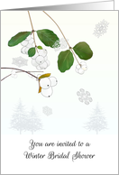 Winter Bridal Shower Invitation Snowflakes Drifting Down Snowberries card