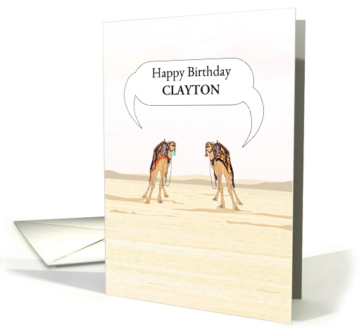 Two Camels in the Desert Custom Name Birthday card (1807290)