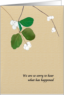 Sympathy Sudden Tragic Loss of Son Snowberries card