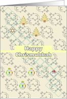 Chrismukkah Greetings Star of David Santa Bauble and Tree card