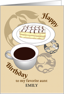 Custom Birthday for Favorite Aunt Delicious Mille Feuille and Coffee card