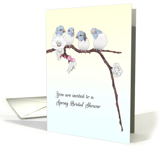 Spring Bridal Shower Invitation Cute Parrots on Branch... (1812714)