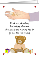 Thank You from Baby to Grandparents Looking After Me for the Evening card