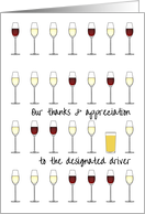 Thank You Designated Driver for Day or Evening Out No Alcohol card