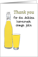 Thank You for Delicious Homemade Orange Juice card