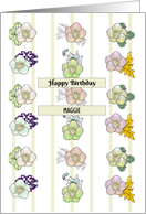 Birthday Custom Name Hellebore Flowers Abstract Designs card