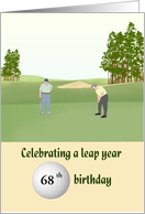 Custom Leap Year Birthday Senior Male Golfers on the Green card