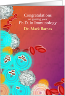 PhD in Immunology Graduate Congratulations Cells in Microscopic Level card
