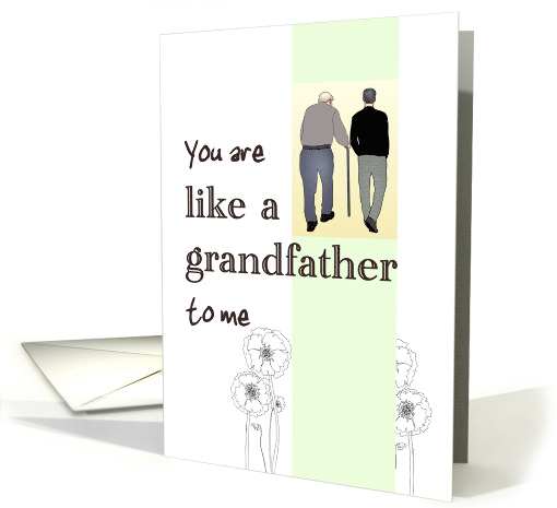 Father's Day Like a Grandfather to Me Man and Elderly Man Walking card