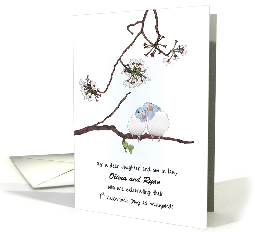 Newlyweds Daughter Son in Law First Valentine's Day Cute Birds card