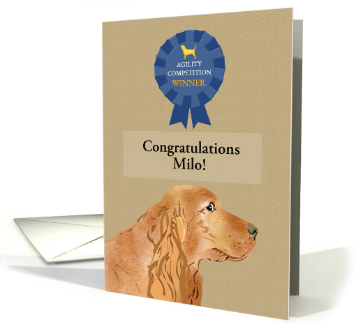 Cocker Spaniel Dog Agility Competition Winner Congratulations card