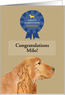 Cocker Spaniel Dog Agility Competition Winner Congratulations card