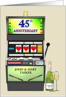 45th Wedding Anniversary Gambling Couple Slot Machine Champagne card