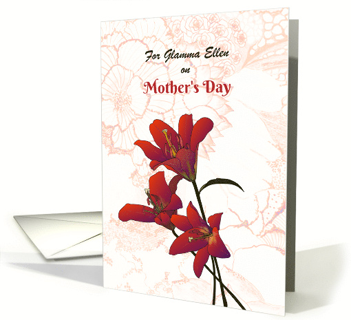 For Glamma Mother's Day Beautiful Lilies Pink Floral Drawing card