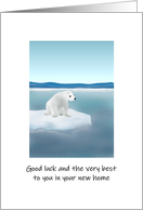 Goodbye Good Luck Moving to New Home Polar Bear Looking out to Sea card