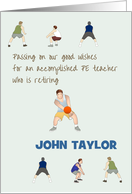 PE Teacher Retiring Volleyball Players Custom Congratulations card