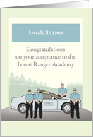 Acceptance to Forest Ranger Academy Sketch of Trainees in Uniform card