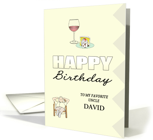 Birthday Favorite Uncle Man Relaxing in Deck Chair Wine... (1848048)