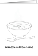 Get Well Warming Bowl of Soup Minimalist Concept card