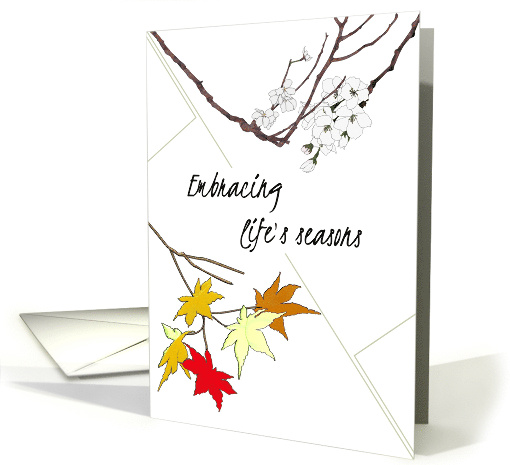 Embracing Life's Seasons Spring and Fall Minimalist Concept card