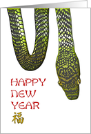 Chinese New Year of The Snake 2037 Snake Hanging on Card Edge card