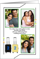 Wedding Anniversary Travel Theme Custom Name Year Relation card