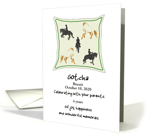 Pet Adoption Anniversary Cushion with Horse Motifs Custom... (1867434)