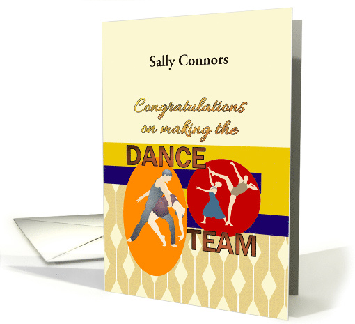 Congratulations on Making the Modern Dance Team Dance Practice card