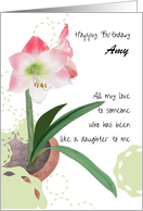 Birthday Like a Daughter to Me Amaryllis Flowers in a Pot card