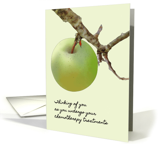 Thinking of You Chemo Treatments Green Apple on a Branch card