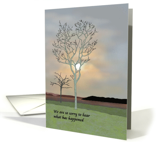 Sympathy Sudden Tragic Loss Open Ground Bare Trees at Sunset card