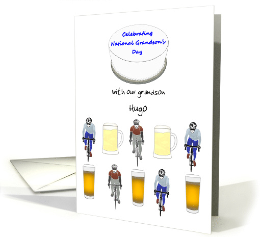 National Grandson's Day Cyclists Cake and Beer card (1877468)