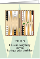 Backgammon Themed Birthday Board Checkers Dice card