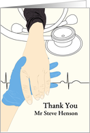 Thank You from Elderly Patient Paramedic Holding Hand of Patient card