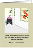 Thinking of You In Wheelchair Housebound Sitting on Porch card