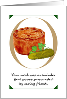 Thank You for Home Cooked Meal Support When Ill Delicious Meat Pie card