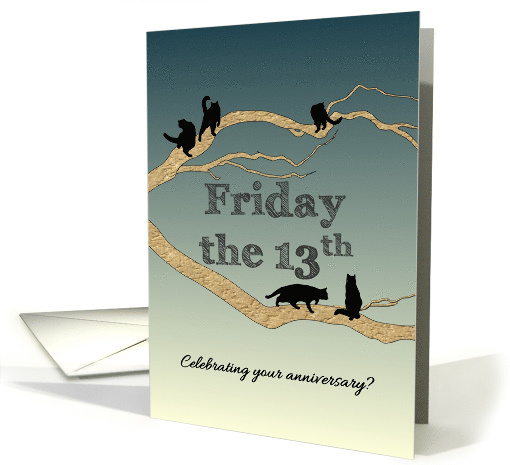 Wedding Anniversary On Friday The 13th Black Cats On Tree... (1898472)