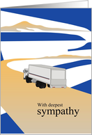 Sympathy Tractor Trailer on the Road Abstract Landscape card