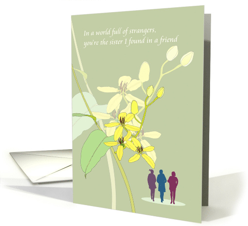 Celebrating Sisterhood with Close Friends Yellow Floral Climber card