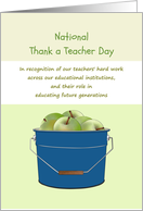 National Thank A Teacher Day UK Pail of Juicy Apples For The Teacher card