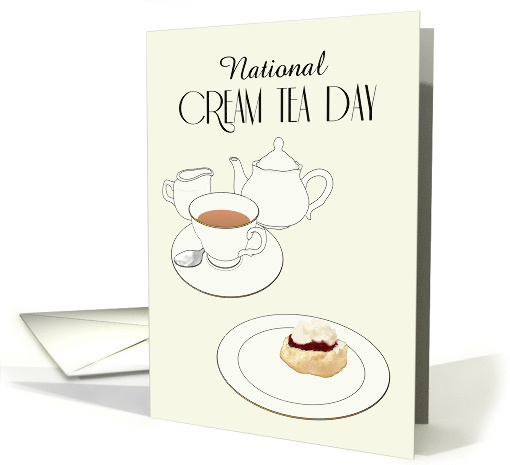 National Cream Tea Day UK Jam and Clotted Cream on Scone card
