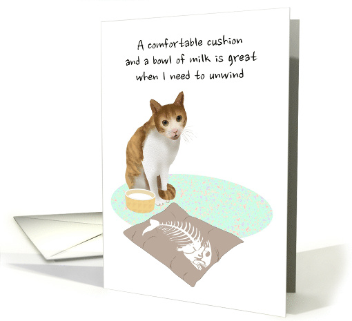 Unwind Relax And Take Things Easy Cat Giving Advice card (1919104)