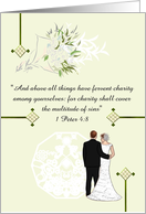 Wedding Daughter Bible Verse Bouquet Of Flowers Bride And Groom card