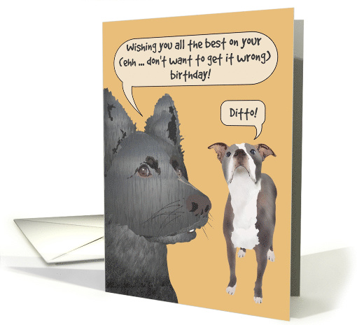 Two Dogs Who Don't Want To Get The Age Wrong Birthday card (1923214)