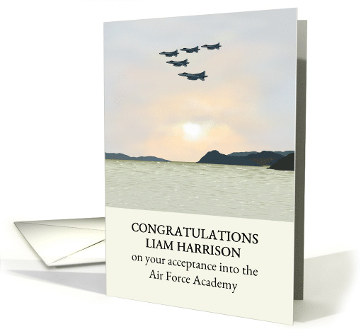 Acceptance Into Air Force Academy Formation Flying Over Water card