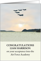Acceptance Into Air Force Academy Formation Flying Over Water card