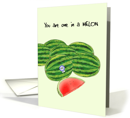 Birthday You Are One In A Melon Sticker on Watermelon... (1929324)